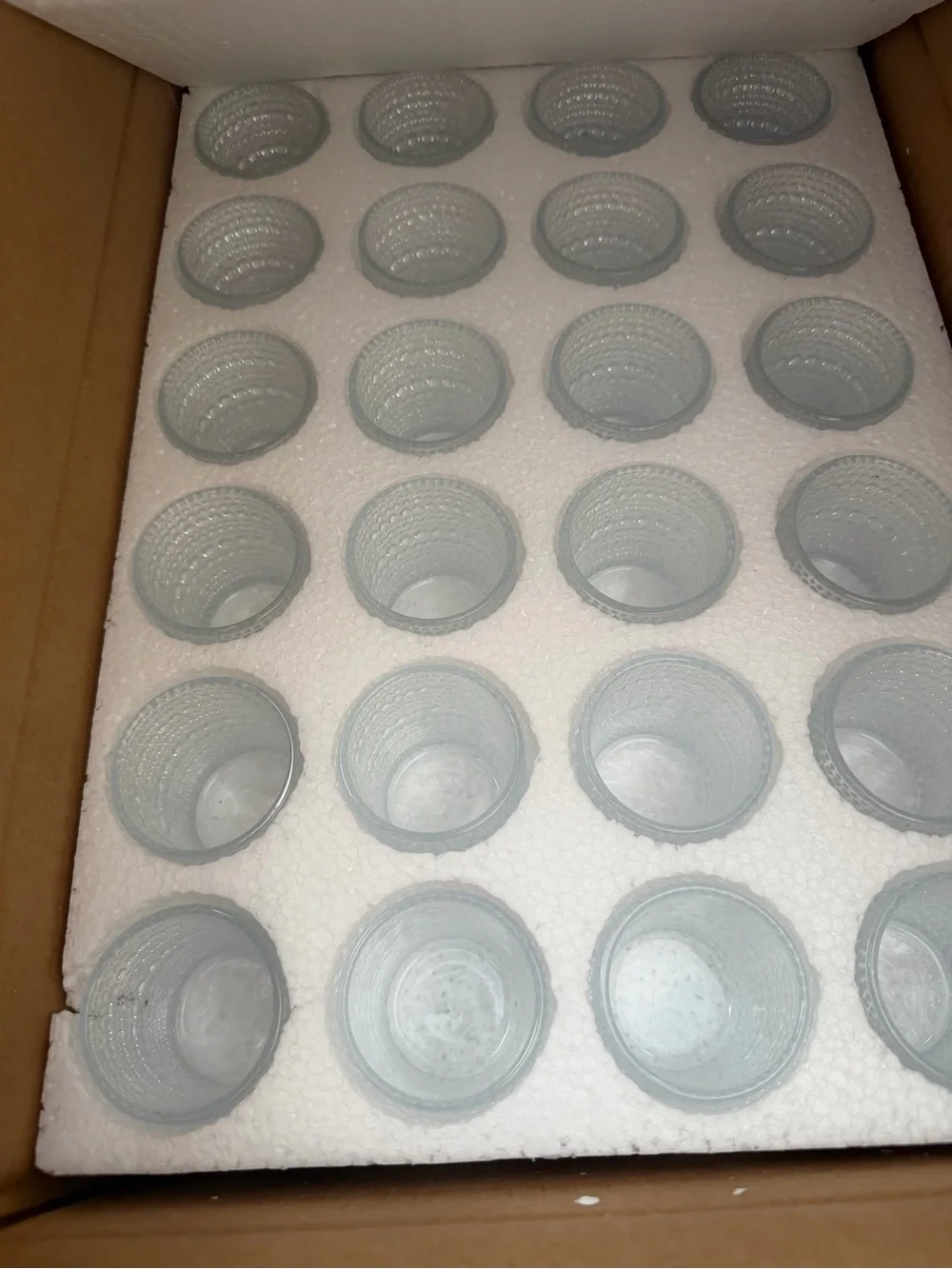 Clear Glass Votive Candle Holders - Set of Clear Textured Tea Light Holders